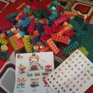 Oh!Some [COD] Mainan Balok Susun Anak DIY 280pcs  Bahan ABS Kuat Tahan Lama Toys Kotak square  building