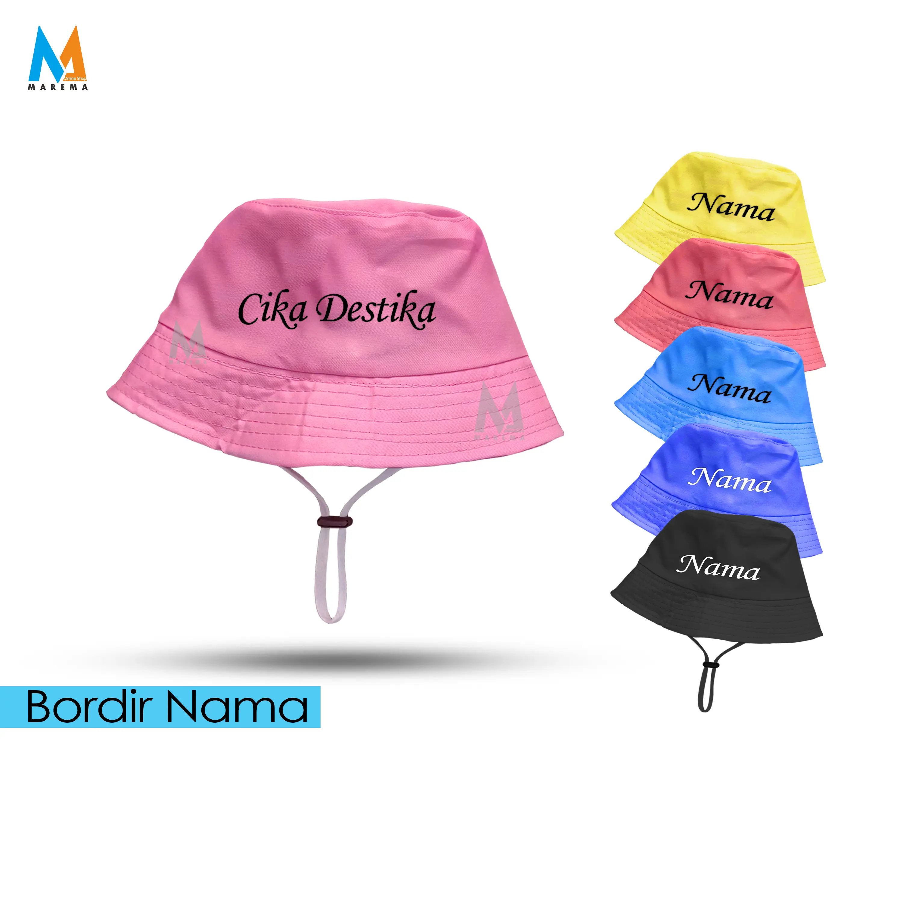Topi Buket Anak Bordir Nama Usia 3 Hingga 6 Tahun Laki - laki Dan Perempuan Fashion