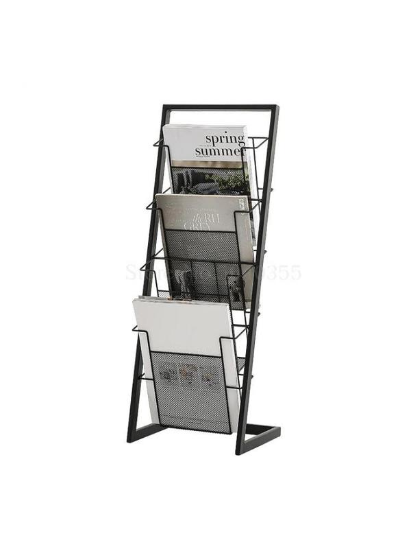 Nordic simple wrought iron magazine book rack rack simple landing ...