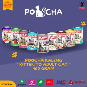 POOCHA KALENG 400GR 400 GR GRAM MAKANAN KUCING BASAH TINGGI NUTRISI WET CAT FOOD LEBIH ENCER COCOK UNTUK KUCING DEHIDRASI