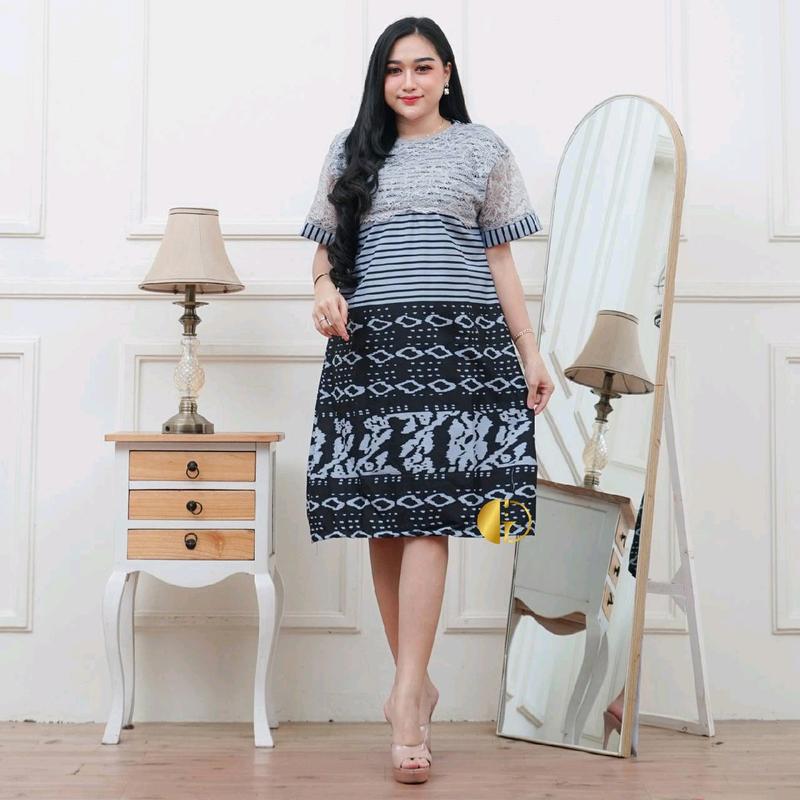 Zona Batik Imam Dres wanita dres cewek atasan wanita Batik halus elegan nyaman Gamis Kerja Katun Panjang Baju 4