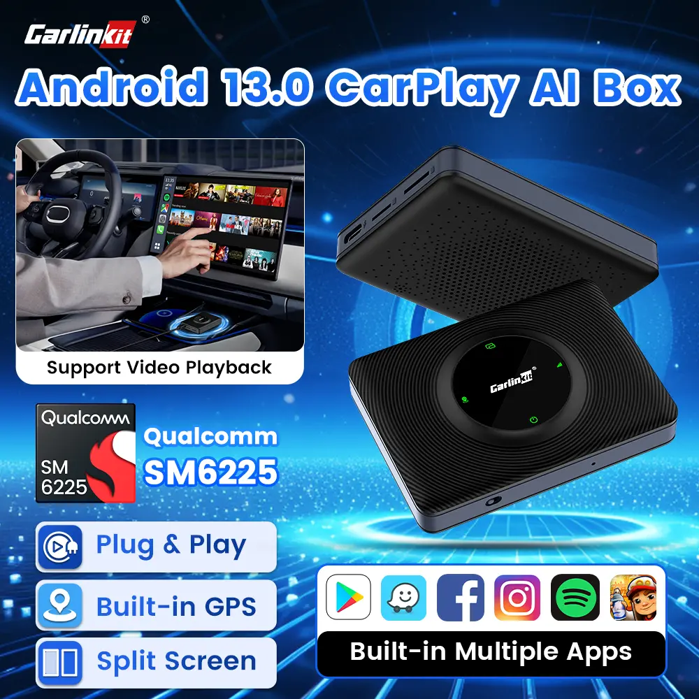 2024 CarlinKit Android 13 Tv Box CarPlay Android auto Wireless Adatper for Car Media Player Netfilx Youtube IPTV Spotify
