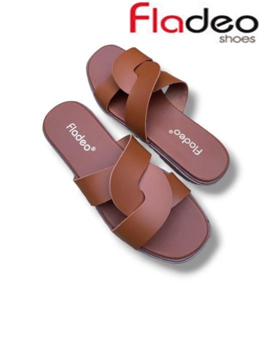 Product Introduction of Sandal Slop Wanita Silang triple Terbaru Hak Datar 1 cm Kulit Sintesis/sandal flat wanita kekinian 10