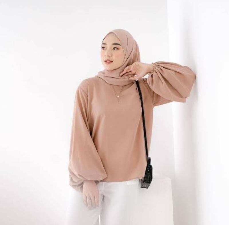 Kamiya Blouse/atasan wanita/atasan blouse/baju blouse/atasan terbaru/atasan cringkle/atasan tangan balon/atasan terkini/baju wanita terbaru 5