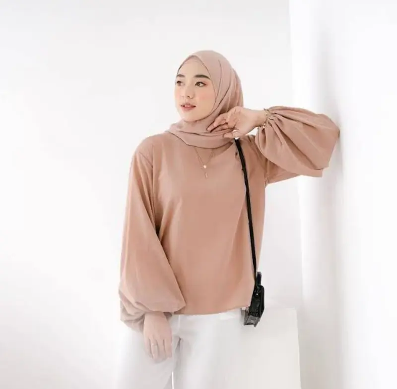 Kamiya Blouse/atasan wanita/atasan blouse/baju blouse/atasan terbaru/atasan cringkle/atasan tangan balon/atasan terkini/baju wanita terbaru 5