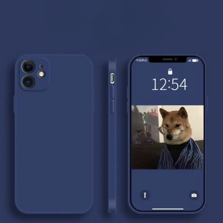 Case Square Edge Bagian Sisi Datar Look Like ip 12 Silikon Casing untuk iP 6 7 8 X XR XS 11 12 13 14 Pro Max