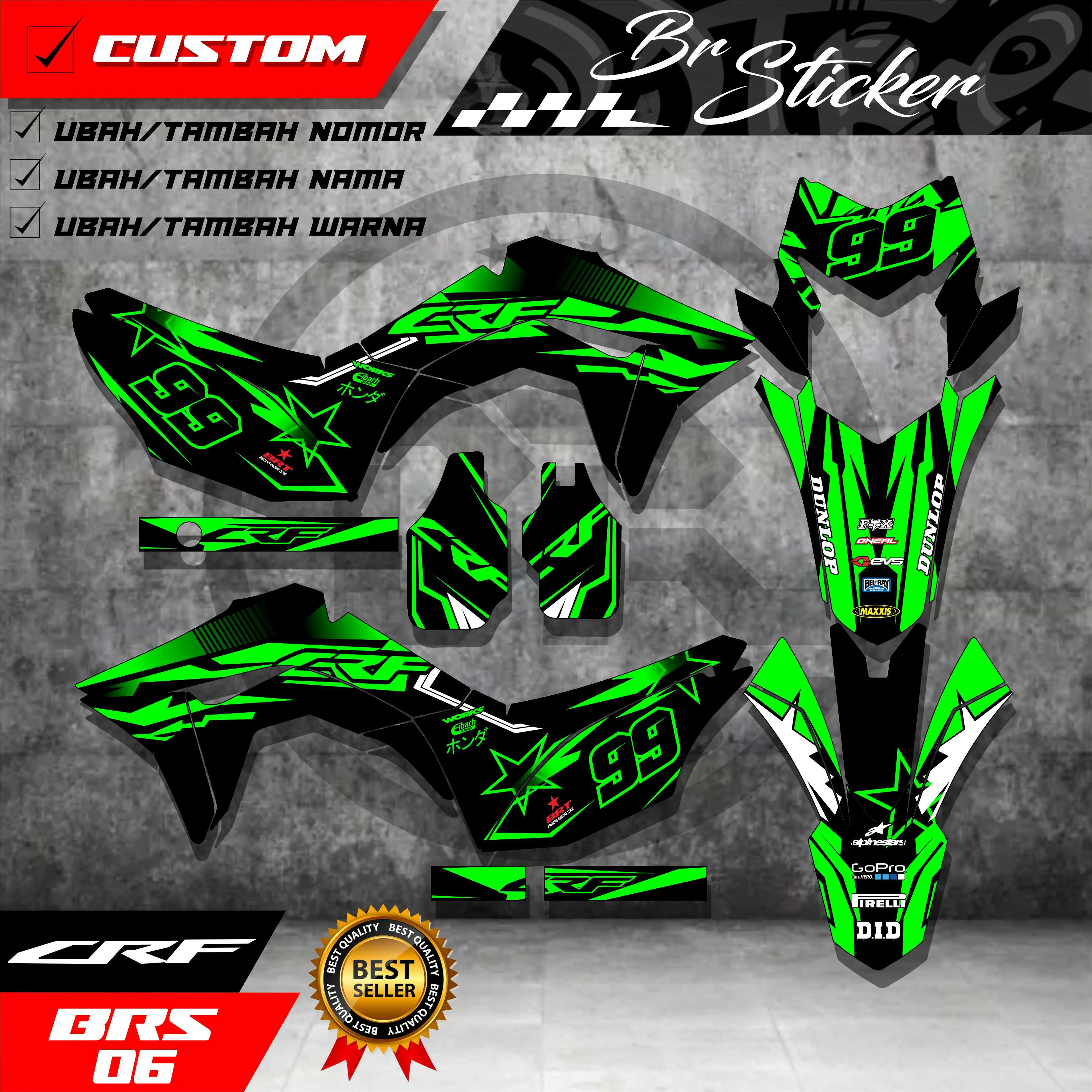 Stiker Decal Full Body Honda Crf 150 L - Bisa Ganti Nama Dan Nomor BRS.06 Motorcycle