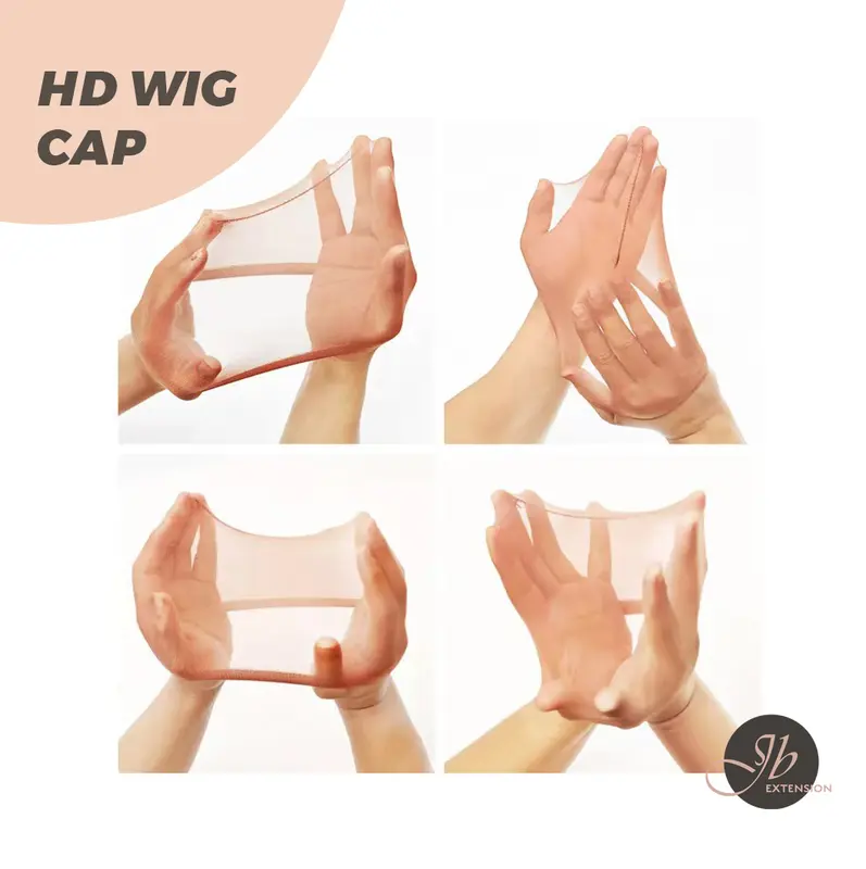 JBextension【UK】Real HD Wig Caps, 2 Pieces Ultra-thin Invisible and Breathable Stretchy Stocking Sheer Caps for Women Lace Front Wig HD Wig Cap 2 Pcs 3