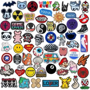 Patch Bordir Aesthetic Random Karakter Lucu – Emblem Bordir Lucu Retro Custom untuk Jaket & Tas