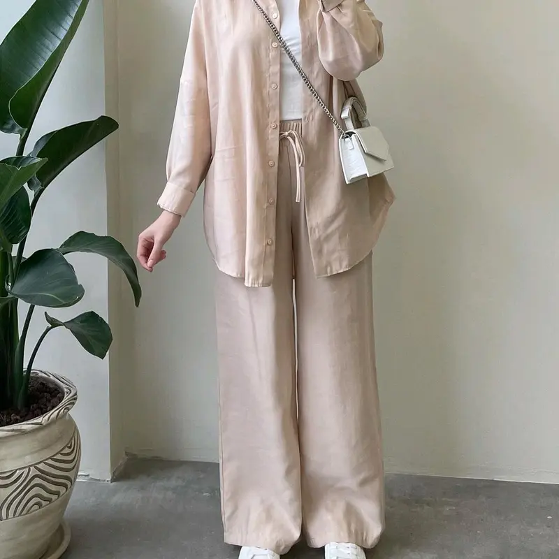baju setelan wanita terbaru aluna ukuran jumbo ld 140 bahan polo linen 5