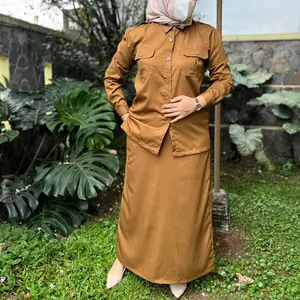 SETELAN PNS PEMDA SAKU DADA ROK Wanita Kerja Panjang Seragam ROK