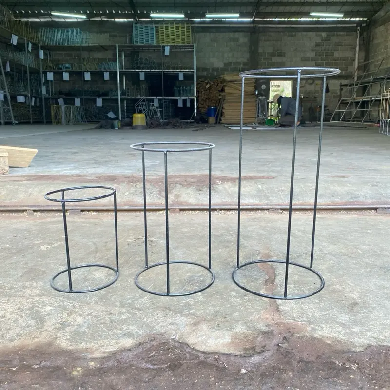TERMURAH ! Harga 1 Set ( 3 pcs ) Standing Pot Bunga Tanaman Bulat 3in1 !! Bahan Besi SNI 0