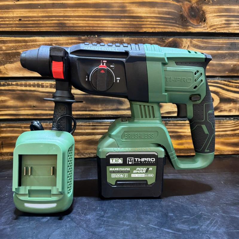 Bộ máy khoan bê tông THPRO 3 chức năng , Kèm 1 pin 20cell 1 sạc , Động Cơ Không Chổi Than, Lực đập 2J