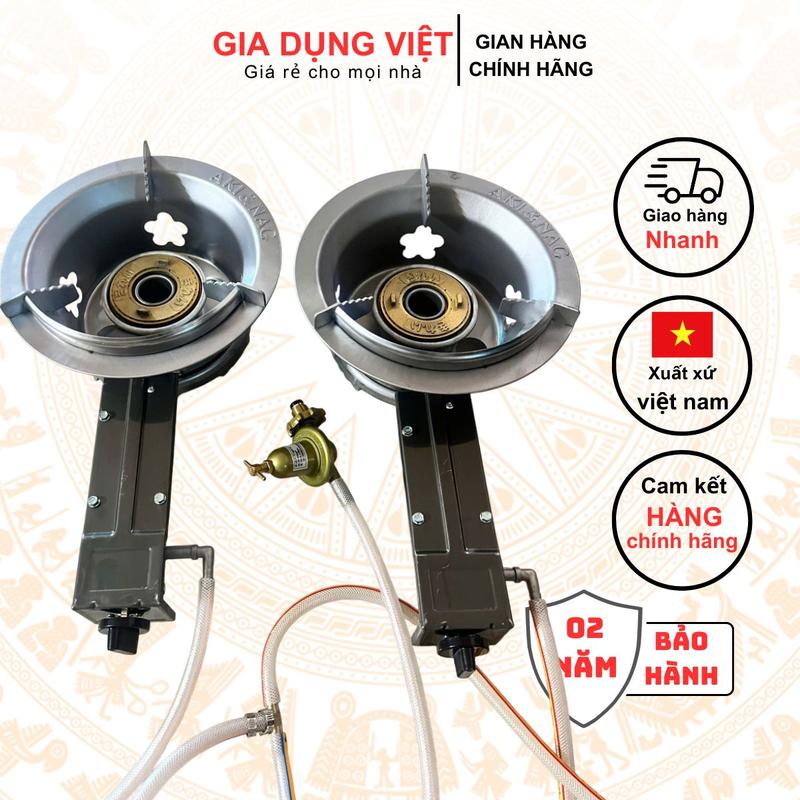  ComBo 2 Bếp Công Nghiệp Inox Kèm Van Dây Đầy Đủ Phụ Kiện Nối T Đồng Lắp Sẵn 