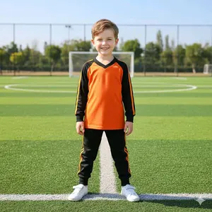 Gomader Setelan Olahraga Anak Sekolah PAUD/TK Hitam Oren V Baju