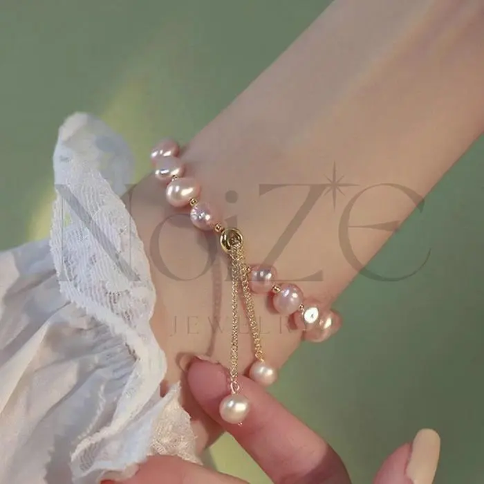 Gelang Tangan Wanita NoiZE Pearl Mutiara Serut Adjustable Bracelet Ashura