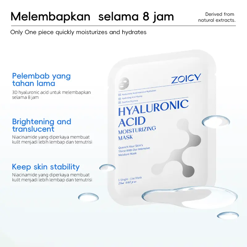 [BELI 6 DAPAT 11] ZOICY 11 Pcs Paket Skincare Set | Cleanser + Masker 5-piece Kit | Hyaluronic Acid Moisturizing Brightening Mask 4X Asam Amino Low pH Rendah Pembersih Wajah Face Wash Sabun Facial Niacinamide 5