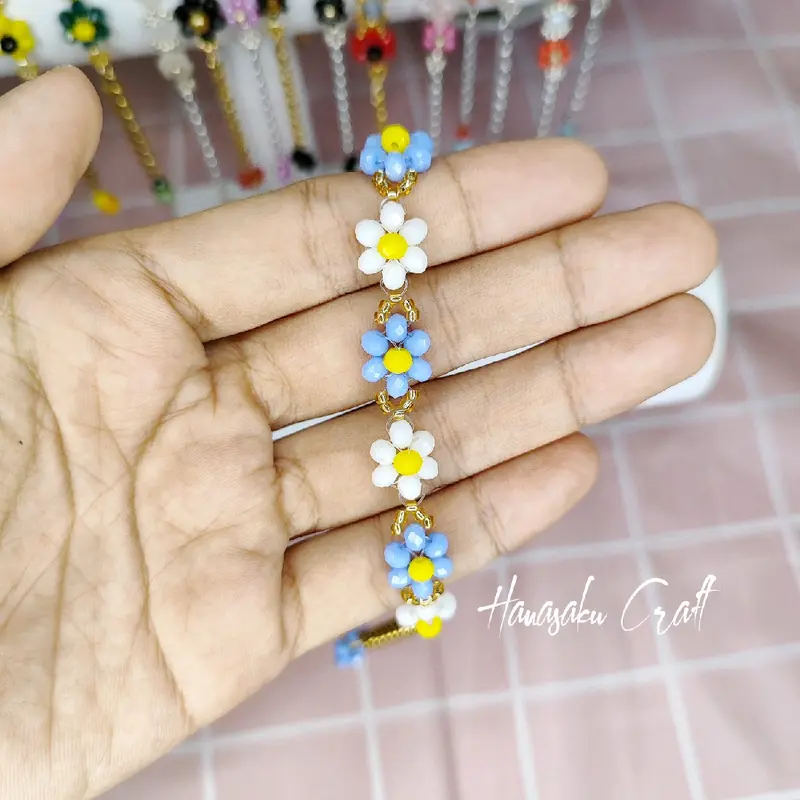 [Anti karat] Hanasaku Blue white mix (Handmade Gelang cantik (PO) 1
