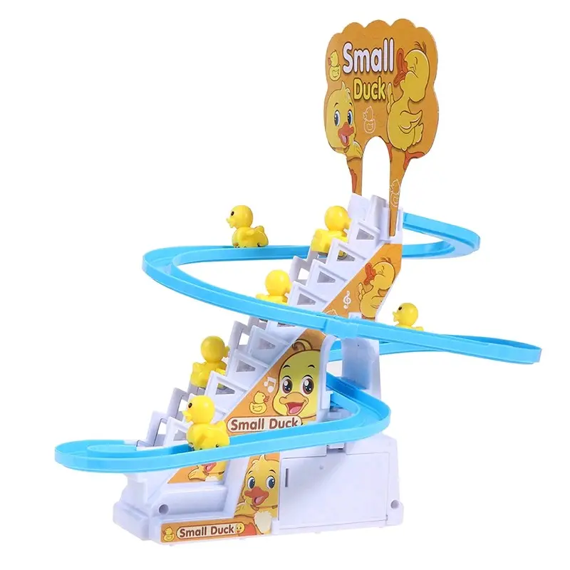 (bonus batrai) Mainan Anak Seluncur Tangga Bebek Musikal Lampu Toys Set Hadiah Cowok Cewek Koleksi Hello Kitty Cars Lorries & Trains Belajar 0