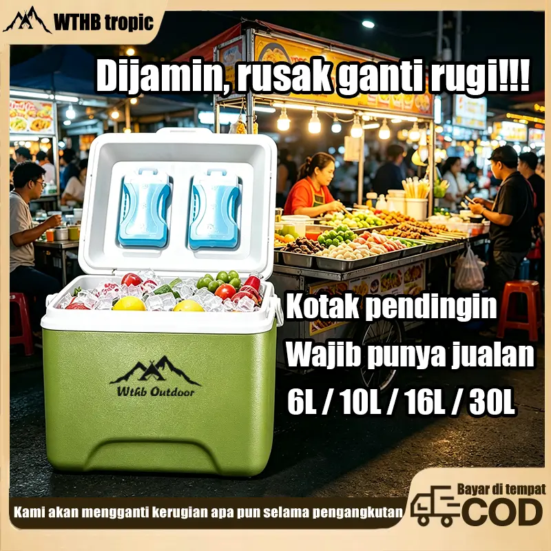 【COD】Kotak pendingin 6/10/16/30L wajib punyajualan Container Box Cooler Box Outdoor Ukuran Besar Picnic Cooler Plastik Pendingin Simpan Kotak Tetap Segar paylater cod dijamin rusak ganti rugi