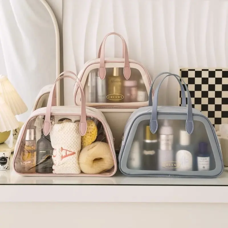 Tas Renang Wanita Anti Air Tas Skincare Kosmetik Wanita Transparan Jumbo Besar