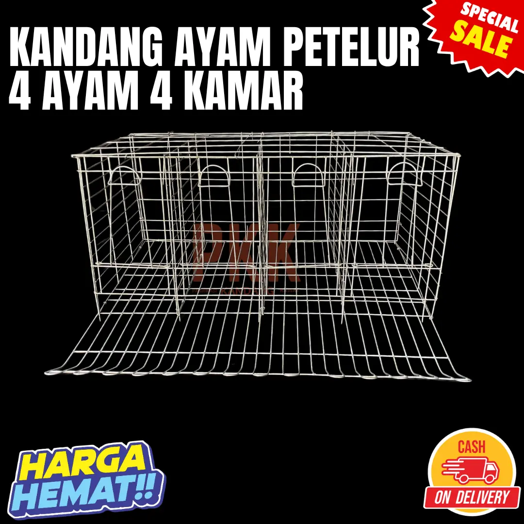 Kandang Ayam Petelur 4 ayam 4 kamar Galvanis Anti Karat paket