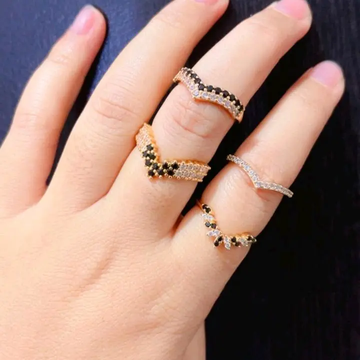 Cincin fuji V full mata anti karat Wanita Aksesoris Rings