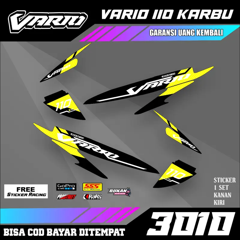 Striping Vario 110 Karbu Design Motif Malaysia - Setriping Setiker Sticker List Variasi Semi Fullbody Honda Vario Karbu 110 Free Sponsor 8