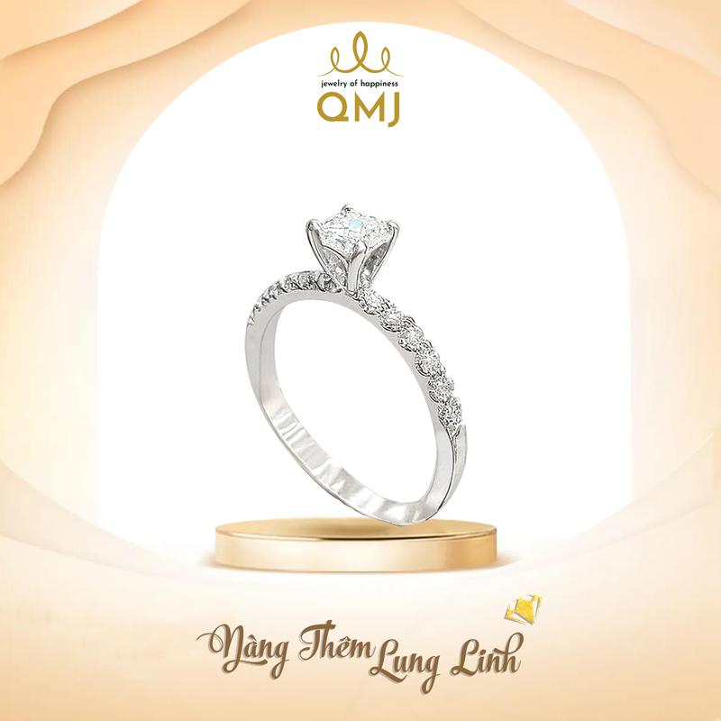 QMJ STORE - Q265 NHẪN CẦU HÔN thanh lịch bạc chuẩn 925 cao cấp trang sức bạc cao cấp nhẫn bạc nữ