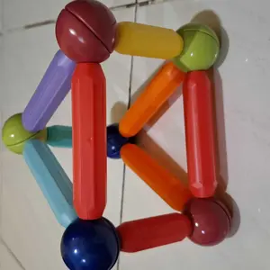 【COD】Funtopia 130 pcs Puzzle Magnetik Tongkat & Bola Mainan Pendidikan Awal Pengembangan Intelektual Montessori Dirakit Magnet Blok Bangunan untuk Anak Laki-laki dan Perempuan Hadiah Kotak Toys fun
