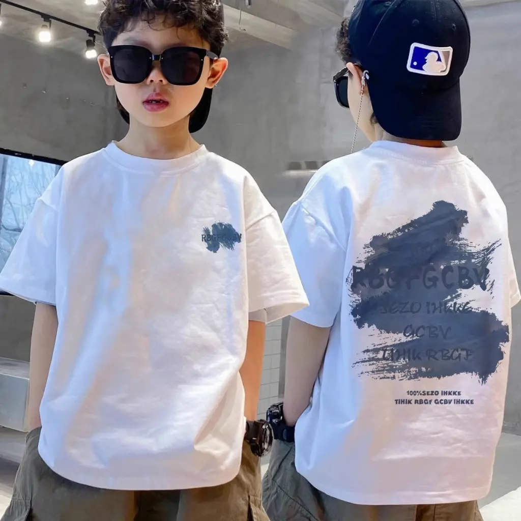 YUH.Fashion B0419 kaos anak 6 7 8 9 10 11 12 tahun cotton combed 24s Tren Populer Tahun Ini baju anak laki laki