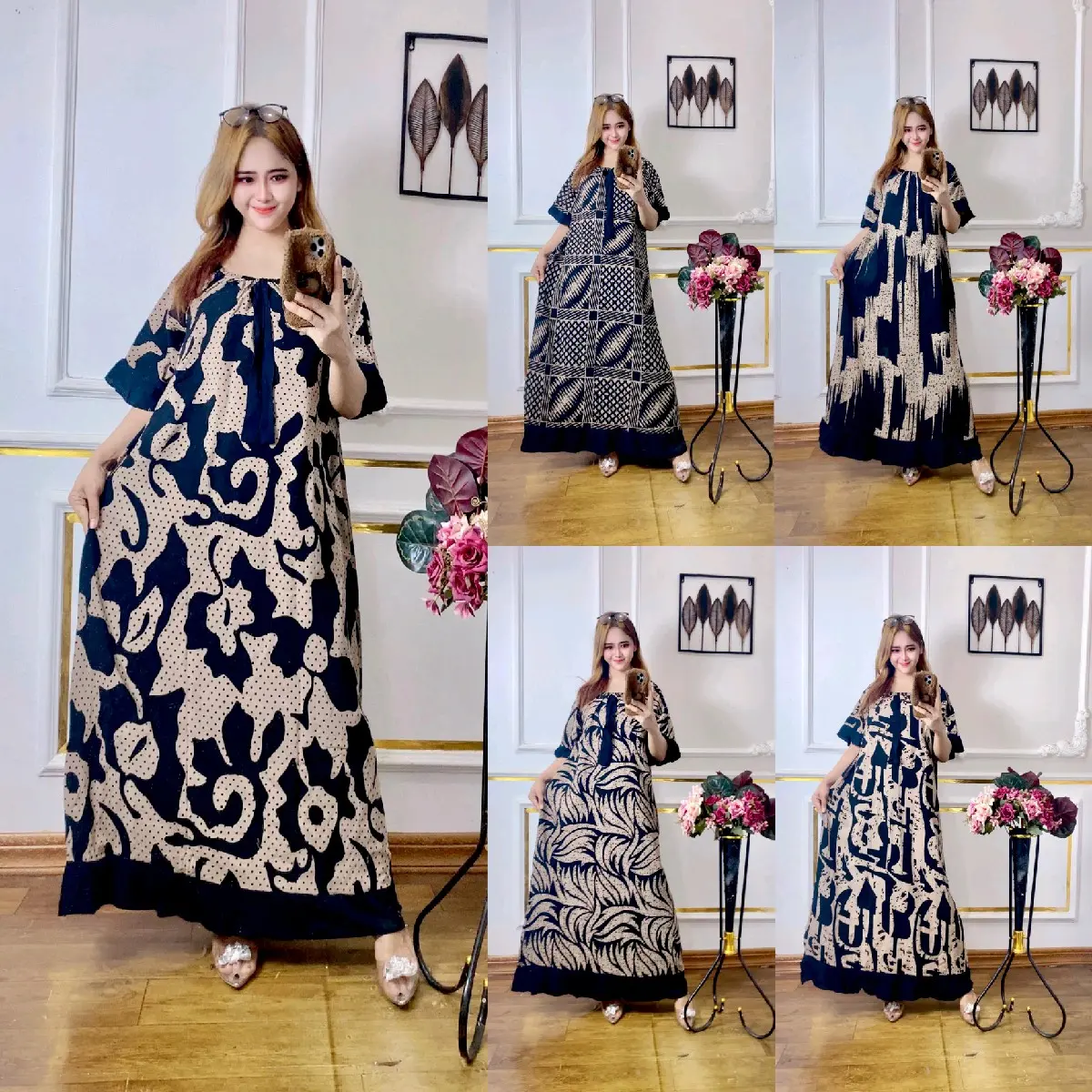 LALISA DRESS FUJI MOTIF TERBARU DASTER KEKINIAN KERUT DADA RAYON PREMIUM