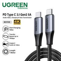 Gambar UGREEN Kabel Data TYPE C to TYPE C 3.1 Gen 2 100W 5A 1M 1 Meter Super Fast Charging PD Power Delivery Nylon Braided Cable 4K Video Monitor Display Tipe C 100 Watt Original Ori dari Pampam Shop Kab. Tangerang 2 Tokopedia