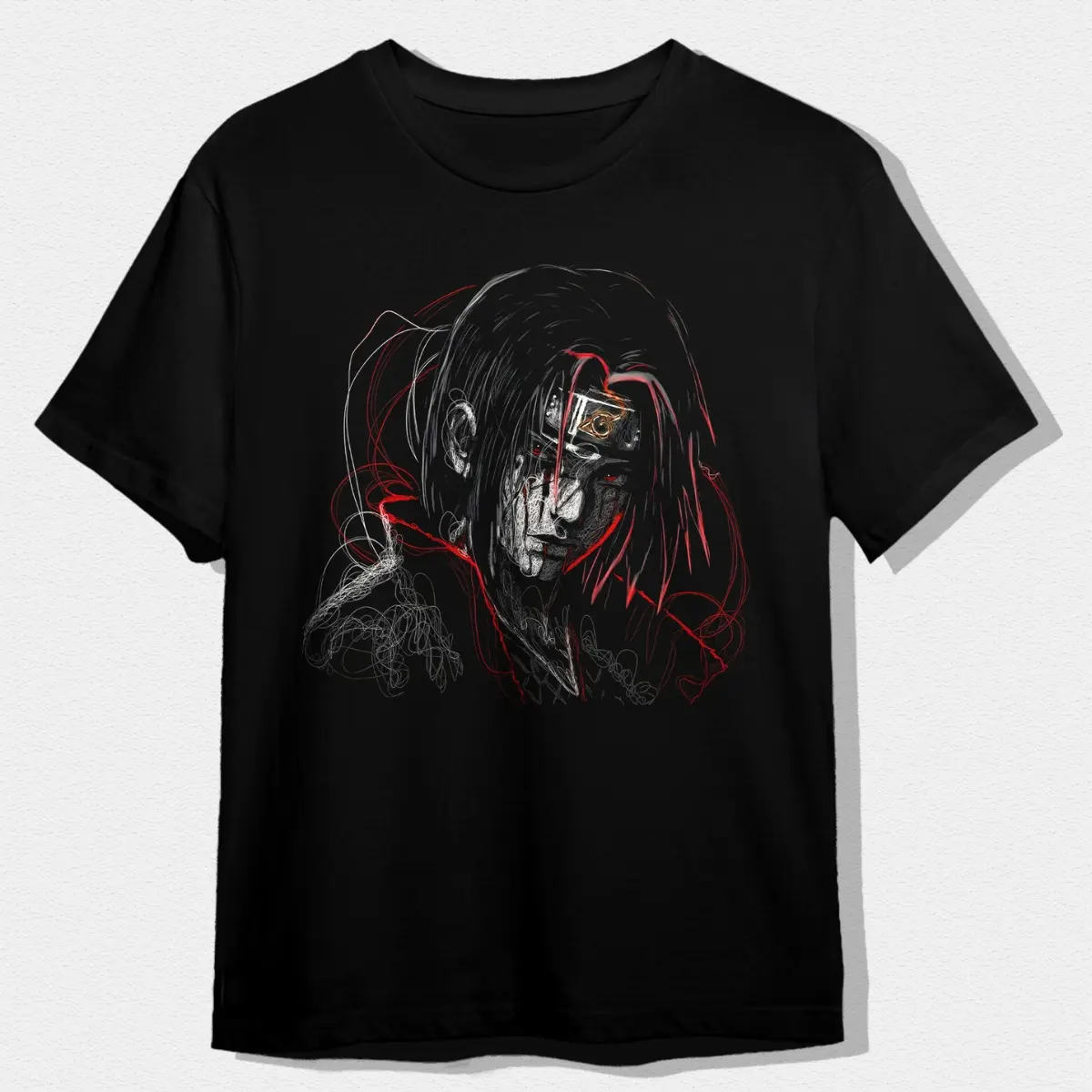 T-Shirt Naruto - Itachi Fiber - Kaos Distro 100% Katun - Kain Combed 24s - Unisex Pria Wanita Dewasa - Tebal Nyaman Printing Anime & Japan Style - Baju Atasan Cowok / Cewek Sablon Keren Jepang Streetwear Digital - DS0258