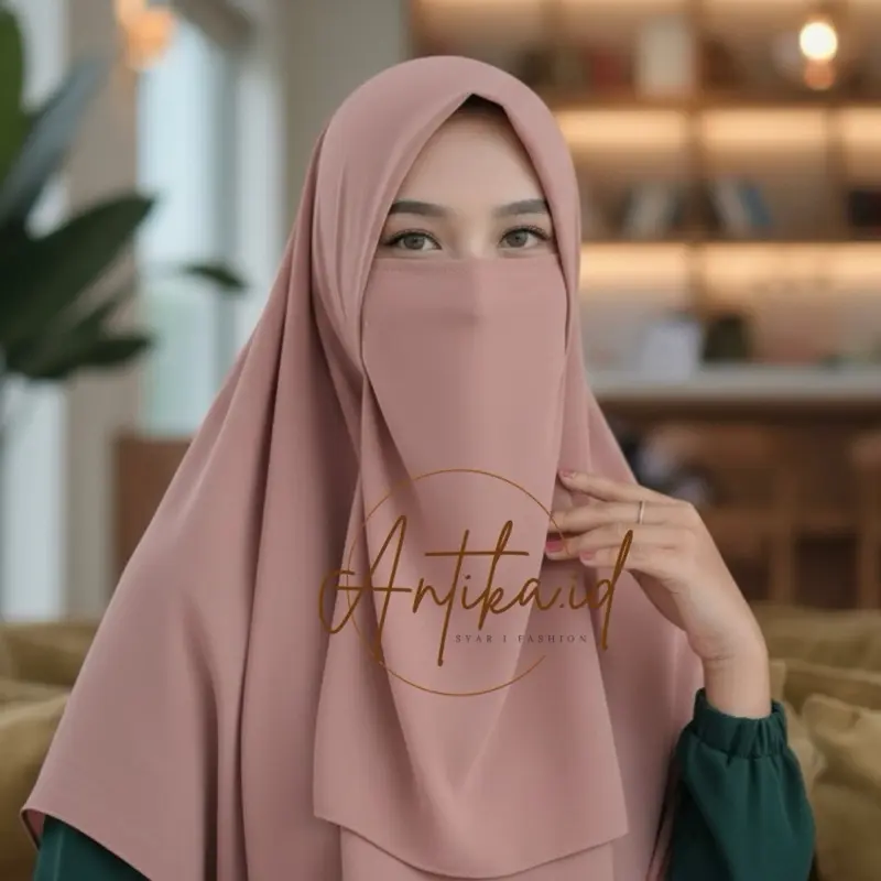 cadar dua Layer Tanpa Jahitan di Bawah Mata I Cadar Diamond Dua Layer Antika Crepe Jilbab Kerudung Muslim