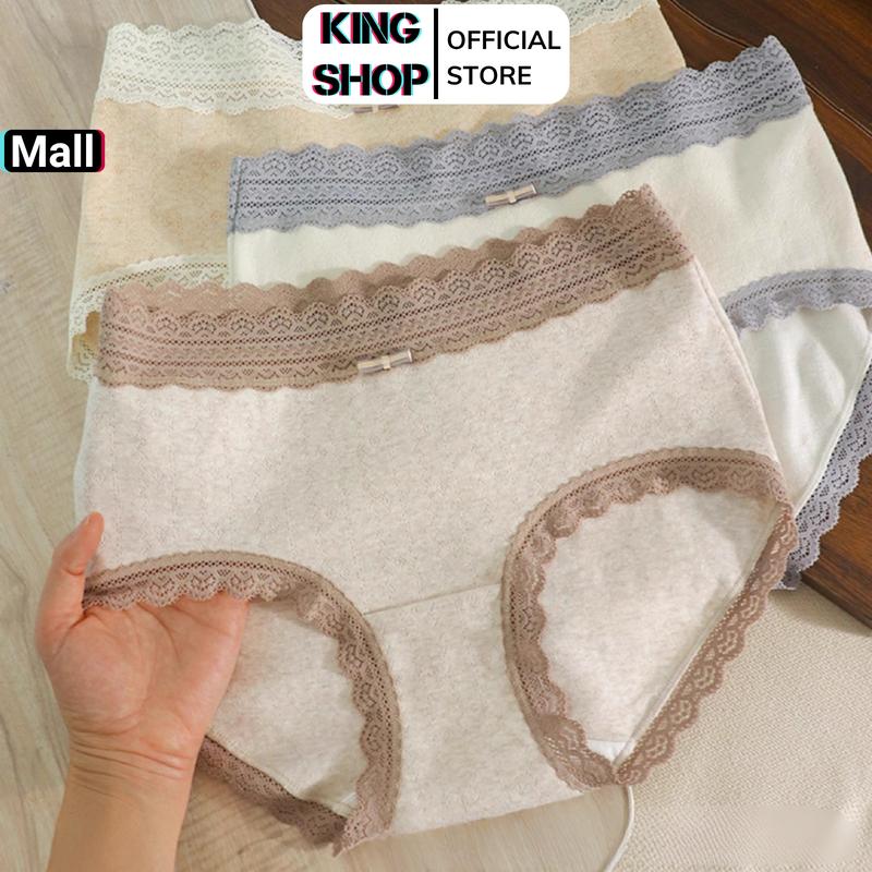 Combo 5 Quần Lót Cotton Nữ Phối Ren Tông Màu Nhẹ Nhàng Cá Tính, Quần Lót Mềm Thoáng Khí King Shop L5509