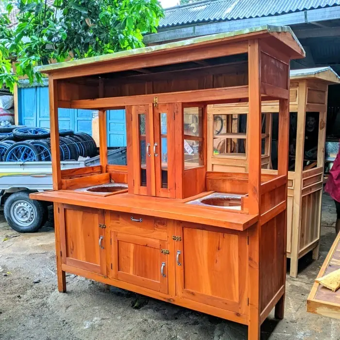 gerobak bakso gerobak mie ayam gerobak bakso 2 tungku gerobak kayu  gerobak bakso murah gerobak mie ayam dan bakso 2