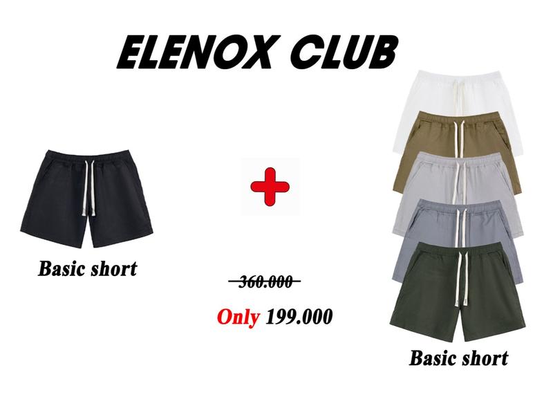 Combo 2 Quần Short Kaki ELENOX Unisex From Ngắn Trên Gối CB01 Menswear Cotton quần  short