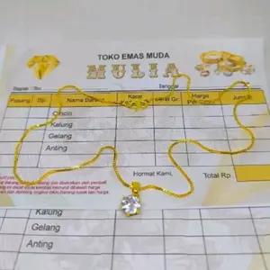 Kalung itali liontin mata satu berlapis E mas 24k free surat