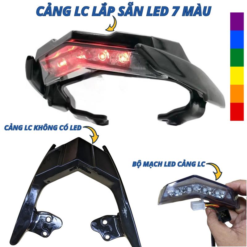 Phụ Kiện Tay Dắt Cảng LC Màu Đen Bóng Tùy Chọn LED 7 Màu Theo Sở Thích Dành CHo Các Dòng Xe Exciter Winner,Winner X,Sirius,Wave