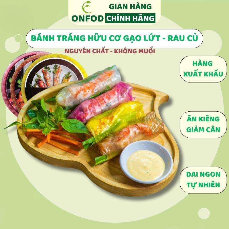 Bánh tráng cuốn gạo lứt rau củ ngũ sắc hữu cơ ONFOD healthy eatclean 500g