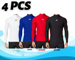 4 pcs Kaos Manset Lengan Panjang Baselayer KLS Baju Olahraga Pria Pakaian Sport Slimfit Ketat Elastis