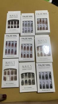 Product Review of Kuku Palsu nail art aesthetic dan lem wisuda tangan pewarna Nails Grooming Manicure Set Pedicure Set Stainless Steel Polish Cat Elegant from y**🪅 1