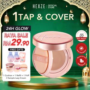[BELI 1 DAPAT 6] HEXZE Cushion Foundation 15g Concealer High Coverage Long Lasting Waterproof Makeup Perawatan Kulit