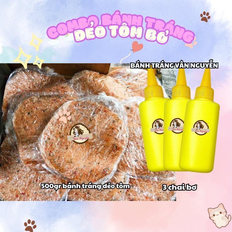  Combo Bánh Tráng Dẻo Tôm Bơ . Bánh Tráng Vân Nguyễn ăn vặt phơi sương snack food bánh tráng phơi sương tẩm gia vị 
