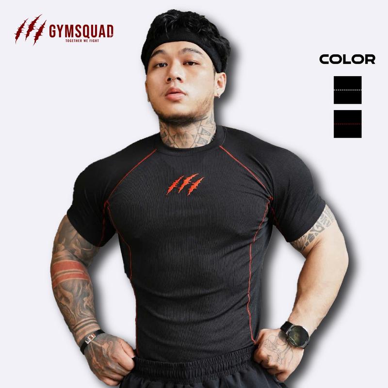 Áo Thun Gân Body SPORTY GYMSQUAD ÁO THUN TẬP GYM NAM PHONG CÁCH THỂ THAO, CHẤT thun gân Thoáng khí Sport Top Trang Phục Chạy Bộ