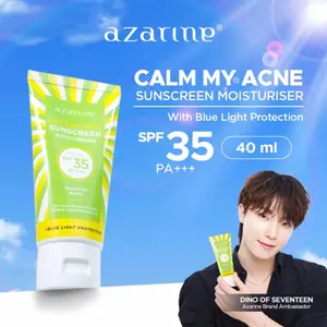 Azarine Calm My Acne Sunscreen Moisturiser SPF 35 PA+++ 40 ml dengan Perlindungan Cahaya Biru Perawatan