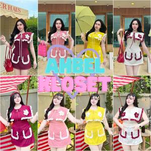 SET-123 ชุดเซ็ทเกาหลี Y2K สไตล์คาเฟ่  ลุคน่ารักฟรุ้งฟริ้ง มีระบายดอกไม้ กระโปรงสายหวานแต่งตัวไปคาเฟ่