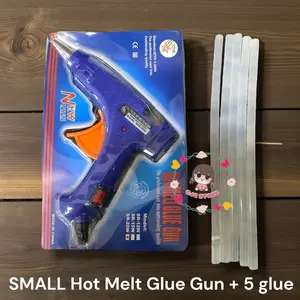 SET TEMBAKAN LEM KECIL DAN ISINYA (5pcs) HOT MELT GLUE GUN and REFFIL