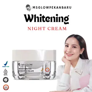 MS GLOW - WHITENING NIGHT CREAM Mencerahkan Wajah Kusam Lembab